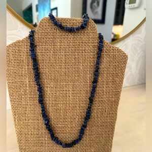 Blue Lapis Chip Necklace & Bracelet